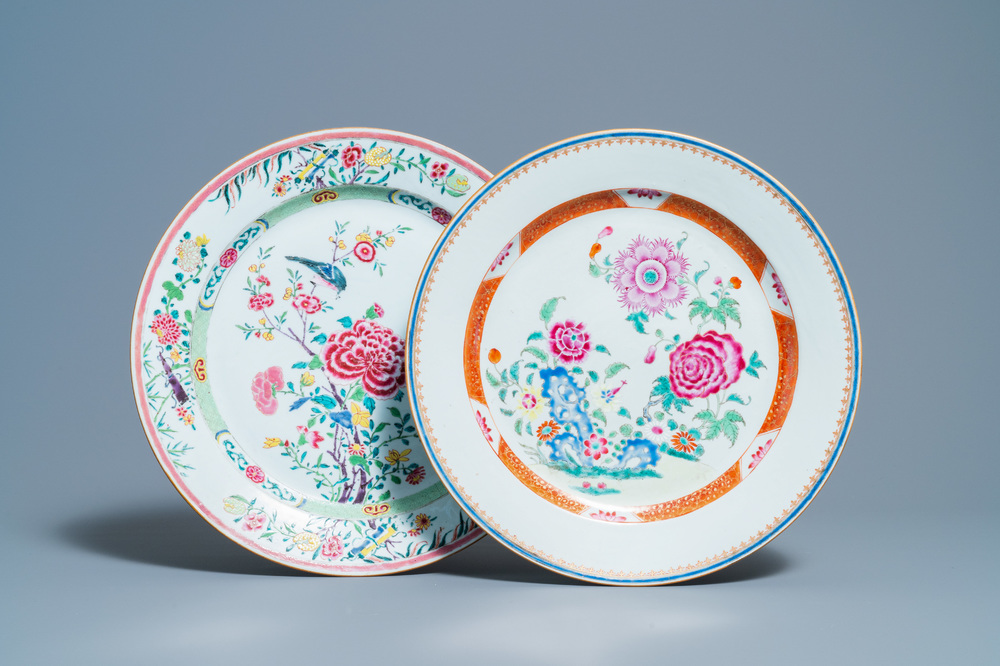 Two Chinese famille rose dishes, Yongzheng/Qianlong