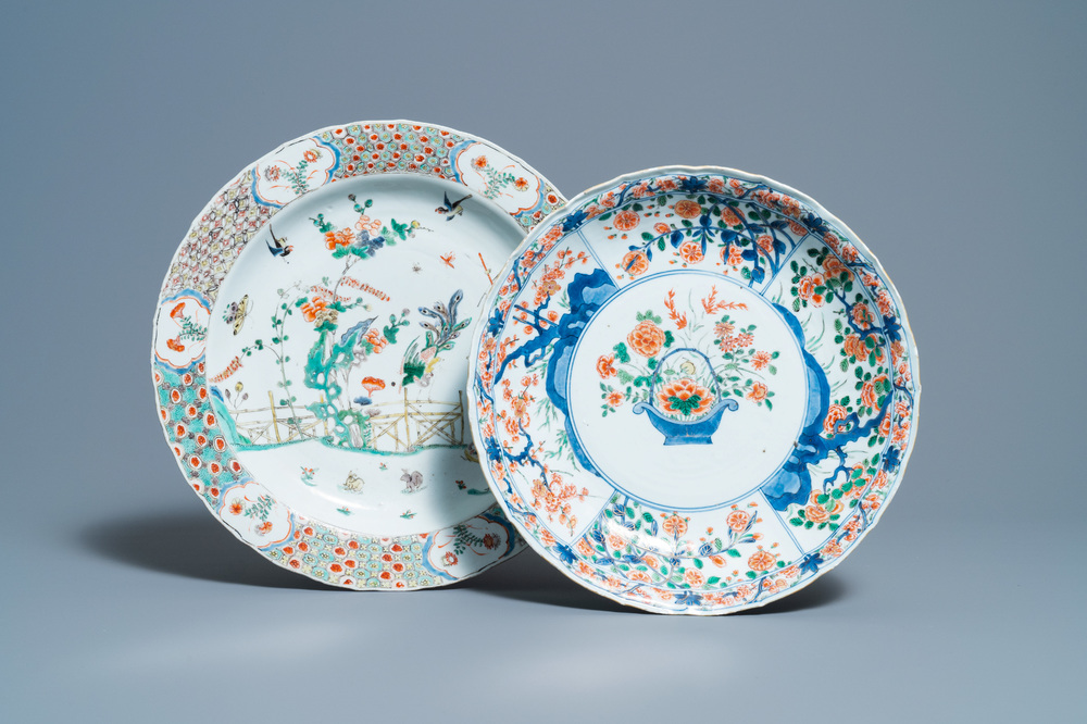Two Chinese famille verte dishes, Kangxi