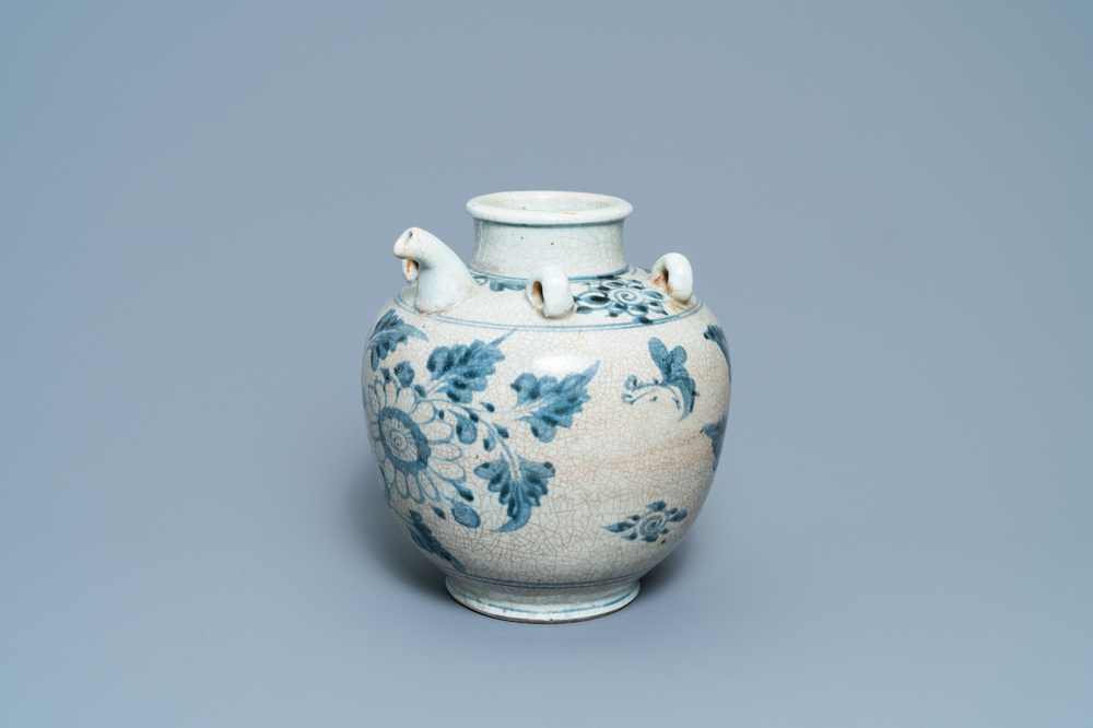 A large Chinese blue and white Swatow ewer, Ming