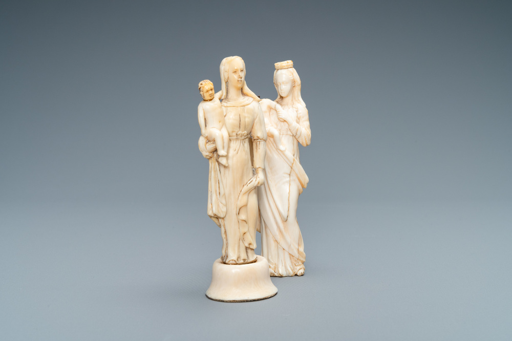 Two ivory figures of a Madonna with child, Dieppe, France, 18th C.