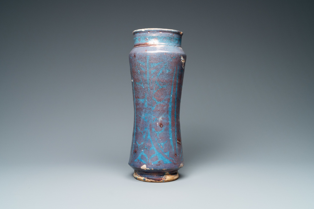 A Hispano-Moresque luster-glazed albarello, Manises, Spain, 2nd half 15th C.