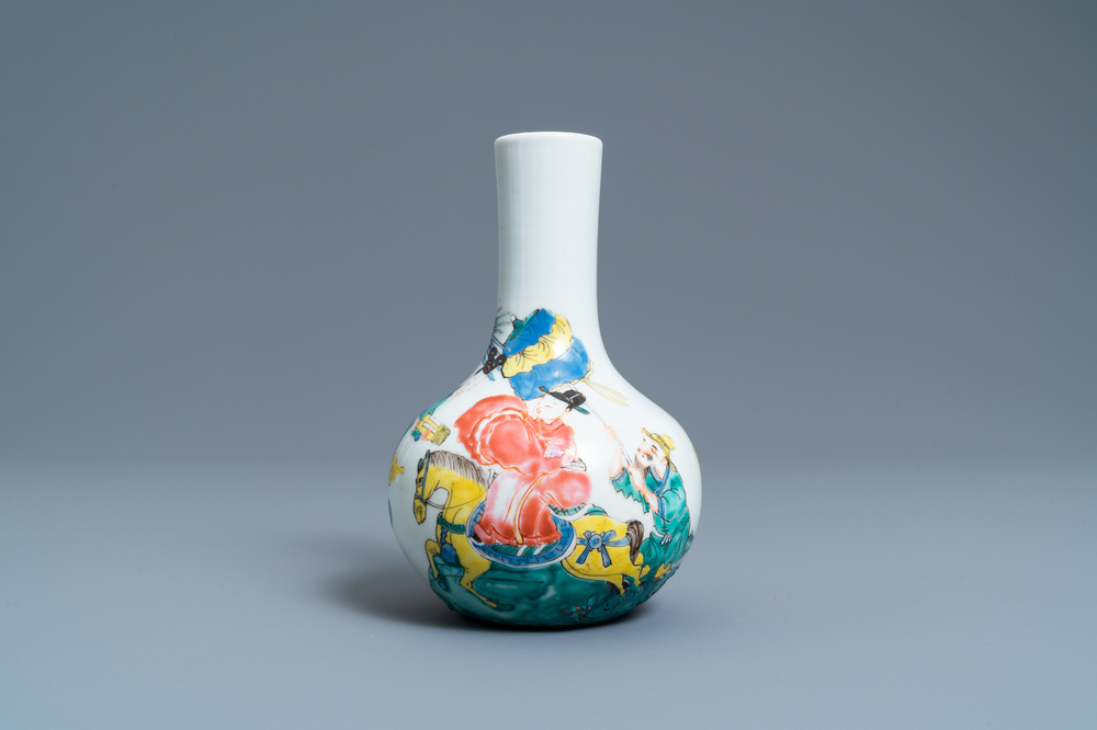 A Chinese famille rose bottle vase, Yongzheng