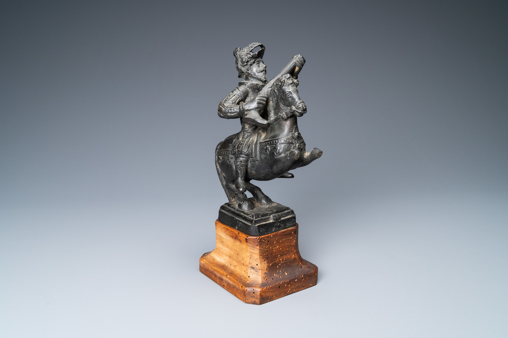 A black-patinated bronze group of Henri IV on horseback, ca. 1600