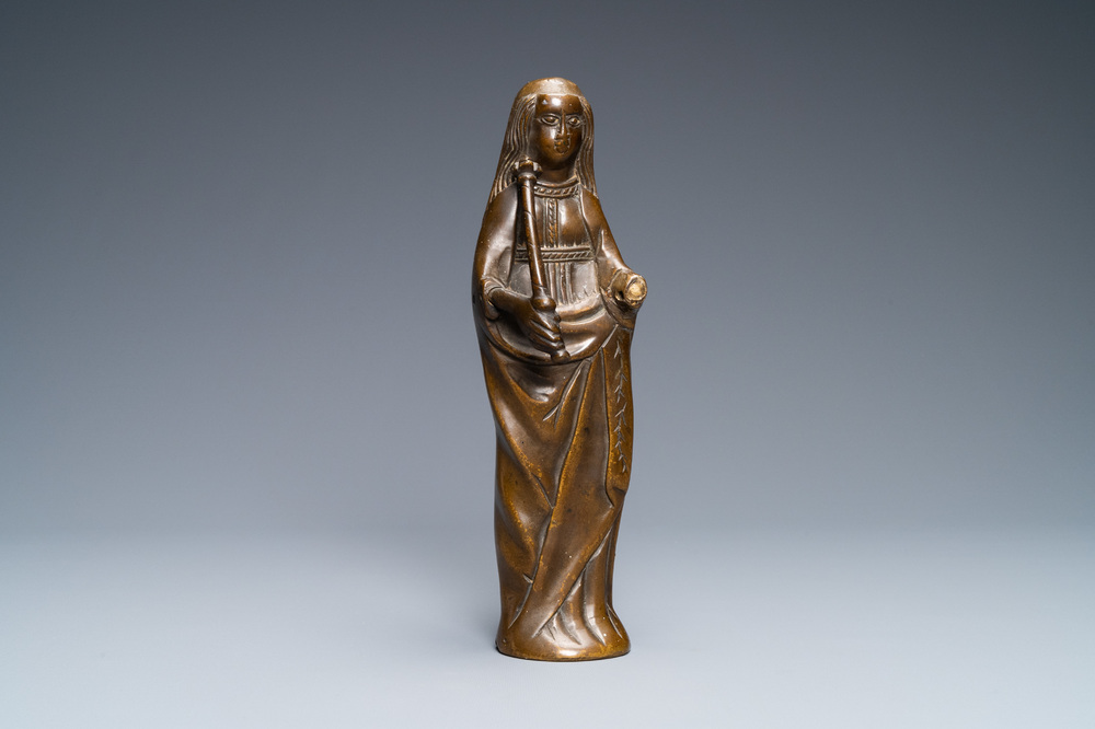 A bronze Madonna luster ornament, Flanders, 16th C.
