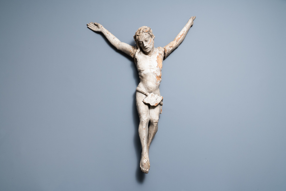 A large monochromed oak figure of Christ, 1st half 16th C.