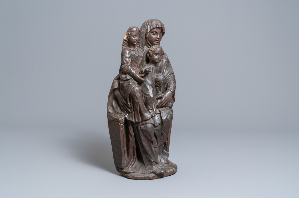 An oak Saint Anne Trinity group, ca. 1540