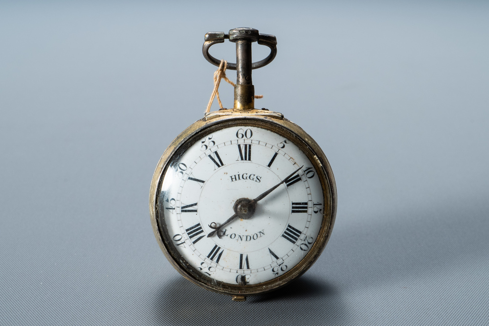 A gilded silver 'repeater' pocket watch, Robert &amp; Peter Higgs, no. 1466, London, 17/18th C.