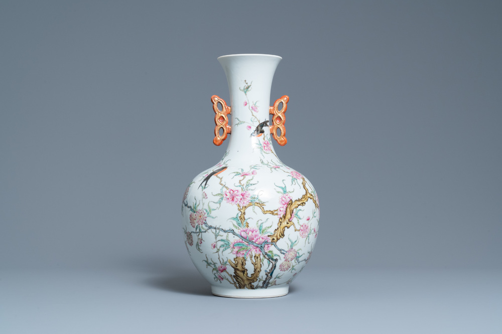 A Chinese famille rose bottle vase, Hongxian mark, Republic