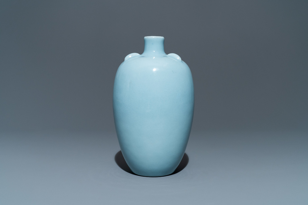 A Chinese monochrome lavender-blue vase, Yongzheng mark, Republic