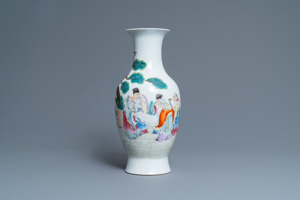 A Chinese famille rose vase, Qianlong mark, Republic