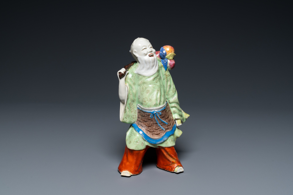 A Chinese famille rose figure of an immortal, Qianlong