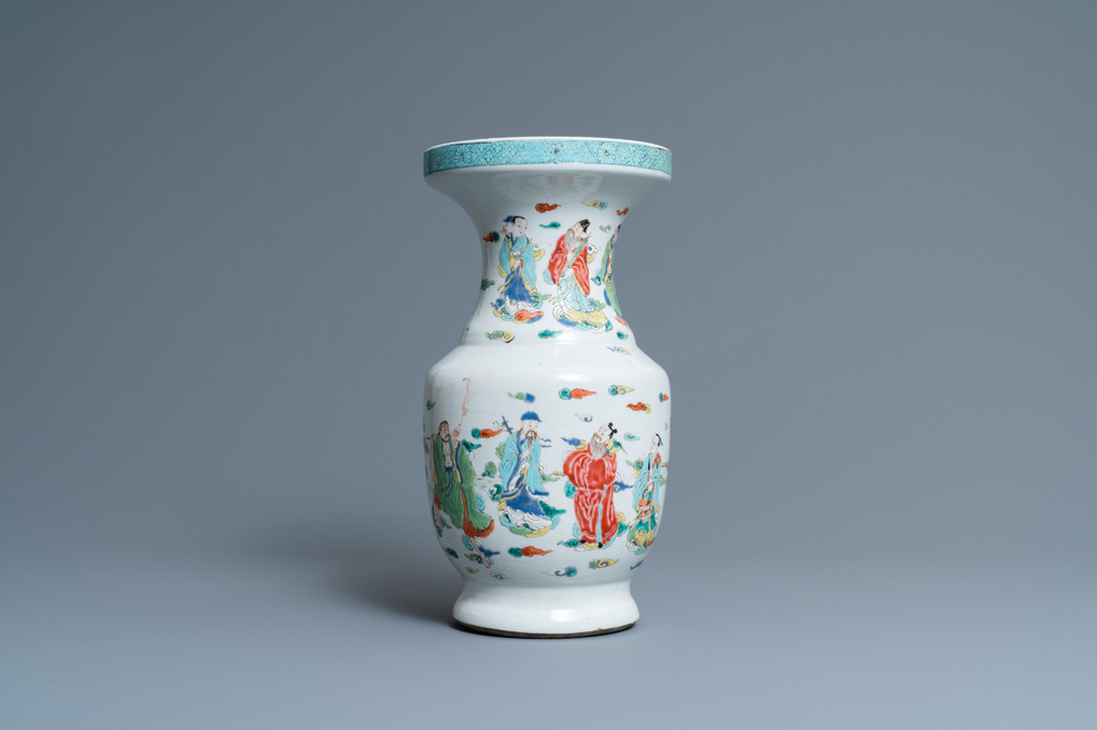 A Chinese famille rose 'immortals' vase, Yongzheng