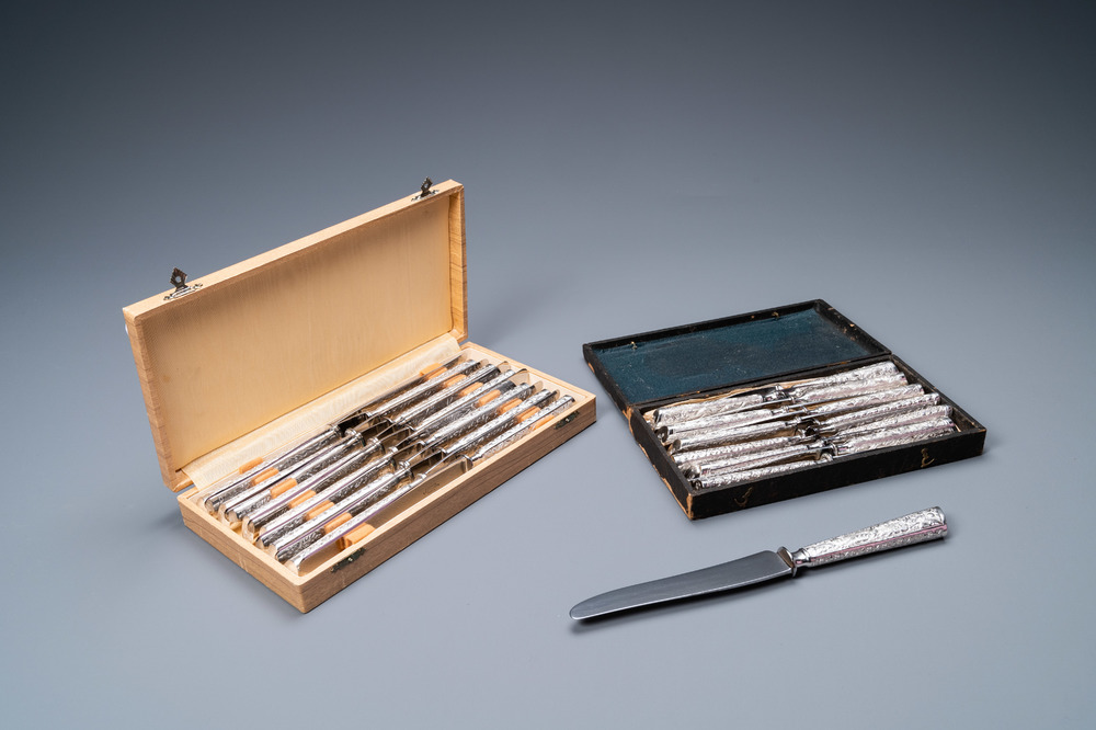 Twenty-five Chinese silver knives , 19/20th C.
