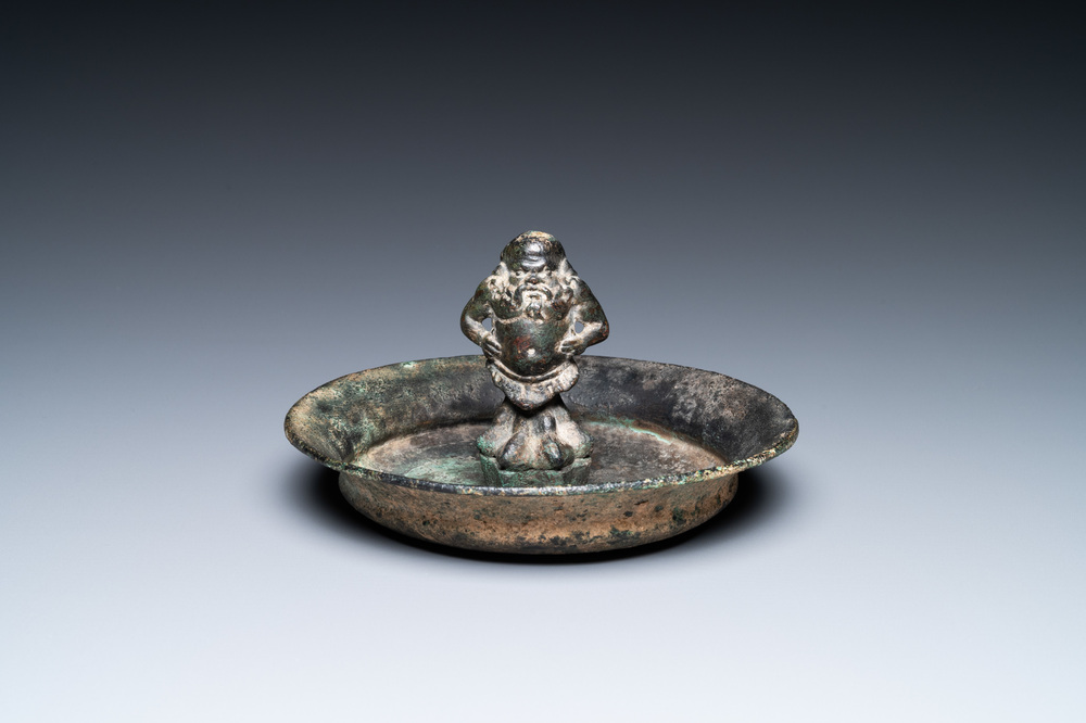 Een Romeinse bronzen 'sater' kom, wellicht 3/6e eeuw