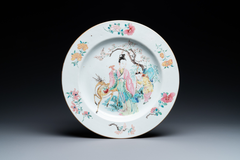 A Chinese famille rose 'Magu' dish, Yongzheng