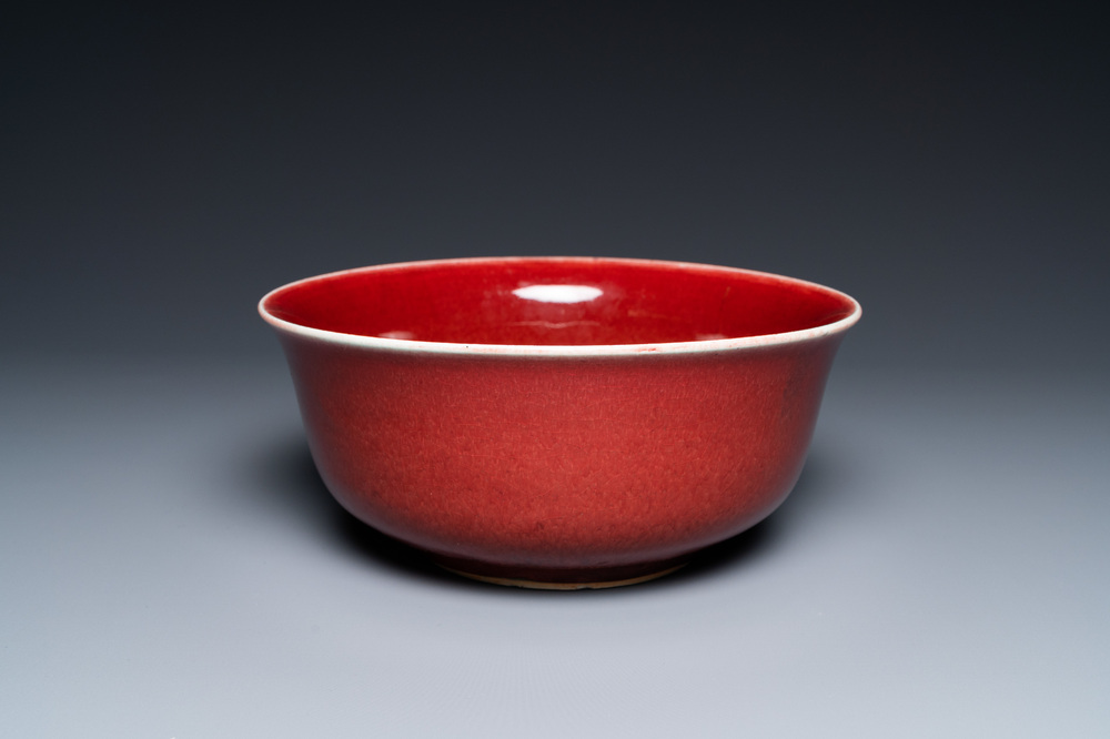 A Chinese monochrome sang de boeuf-glazed bowl, Qianlong
