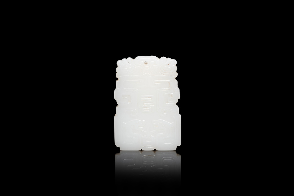 Un pendentif en jade blanche, Chine, Qing