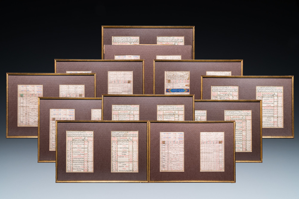 Ecole ottomane: 22 pages d'un manuscrit math&eacute;matique, 19&egrave;me