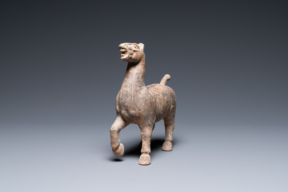 A Chinese pottery model of a horse, Han