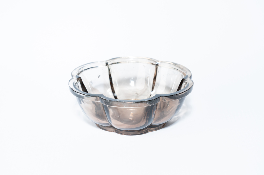 A Chinese rock crystal hexafoil bowl, 19/20th C.