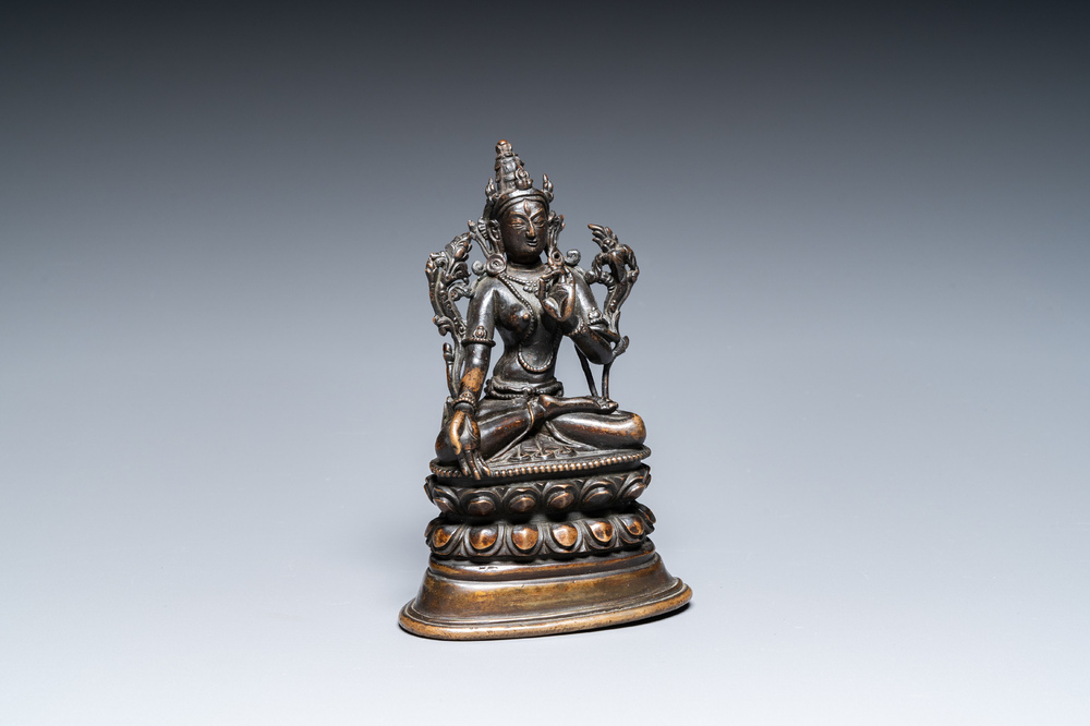 A Sino-Tibetan bronze Pala-style Tara, 18/19th C.