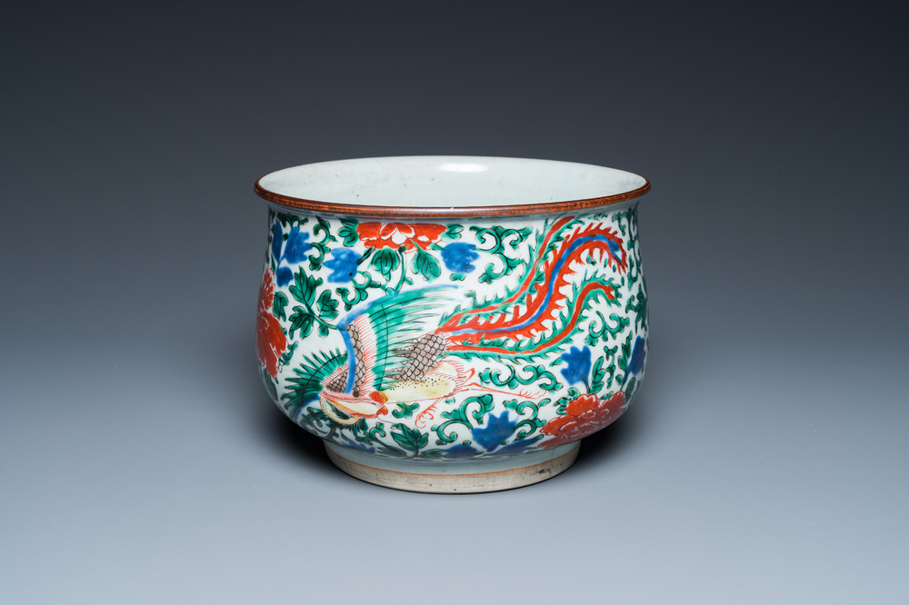 Een Chinese wucai wierookbrander met feniksen, Transitie periode