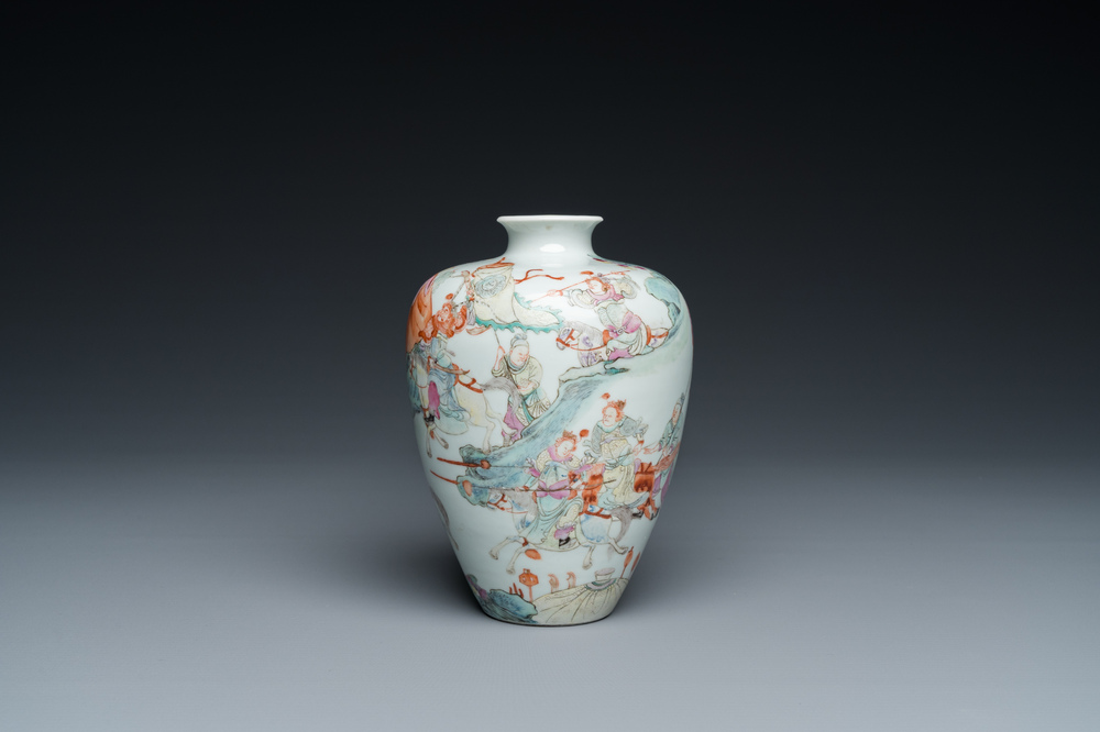 A Chinese famille rose 'meiping' vase, Republic
