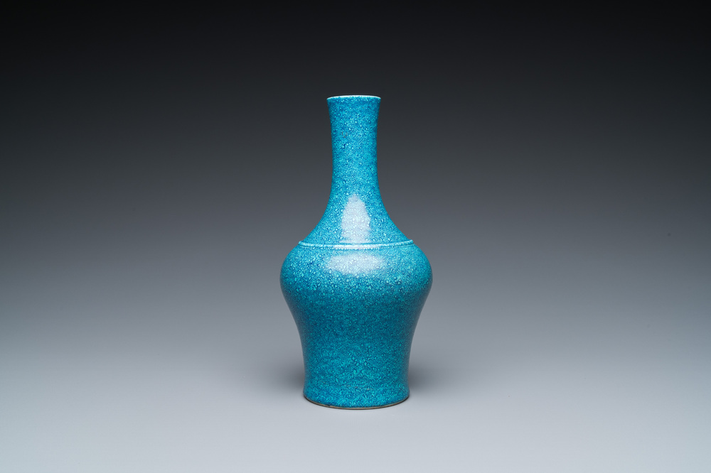 A Chinese robin's egg-glazed bottle vase, Qing