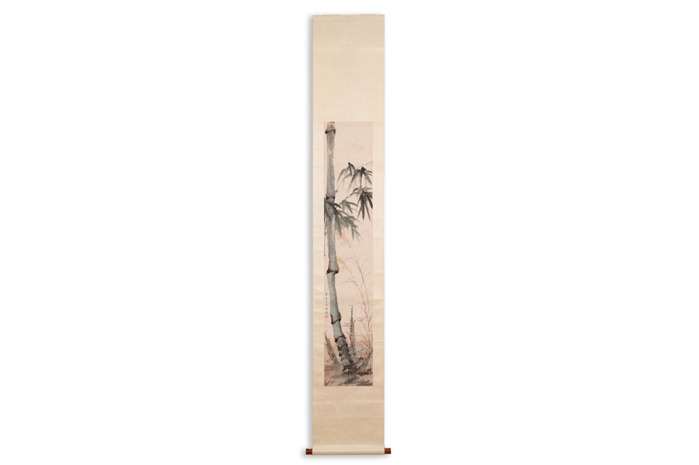 Suiveur de Xu Beihong 徐悲鴻 (1895-1953): 'Bambous&rsquo;, encre et couleurs sur papier, dat&eacute; 1931
