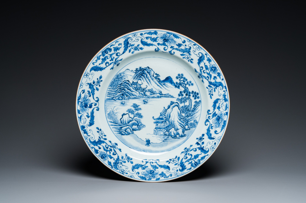 A Chinese blue and white 'Master of the Rocks' dish, Yongzheng