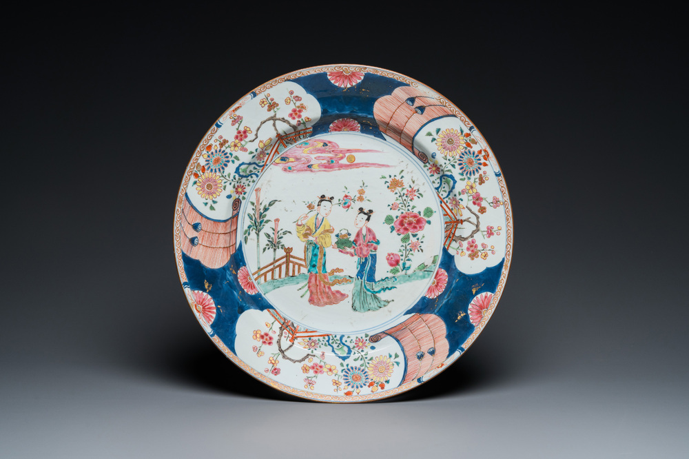 A Chinese famille rose 'Lan Caihe' dish, Yongzheng