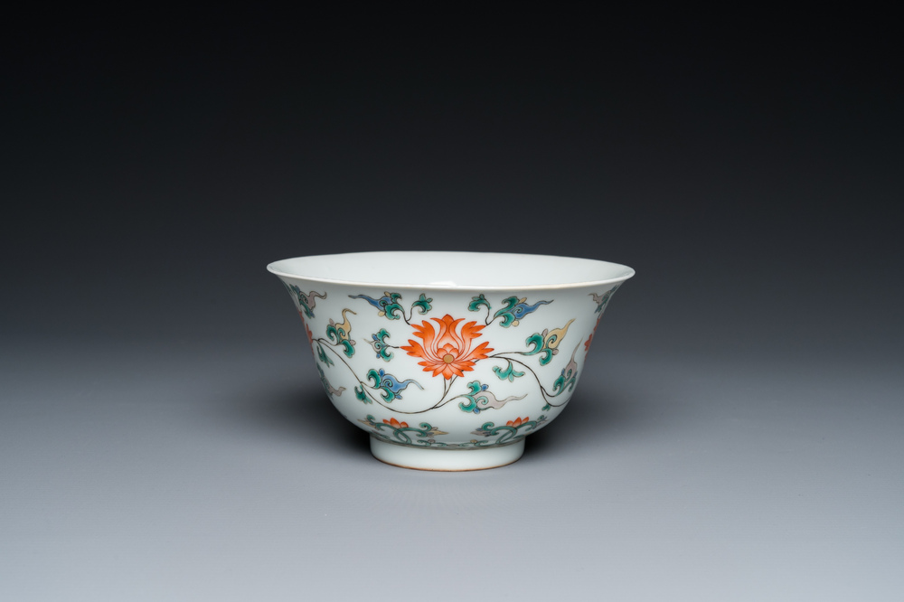 A Chinese famille verte 'lotus' bowl, Kangxi