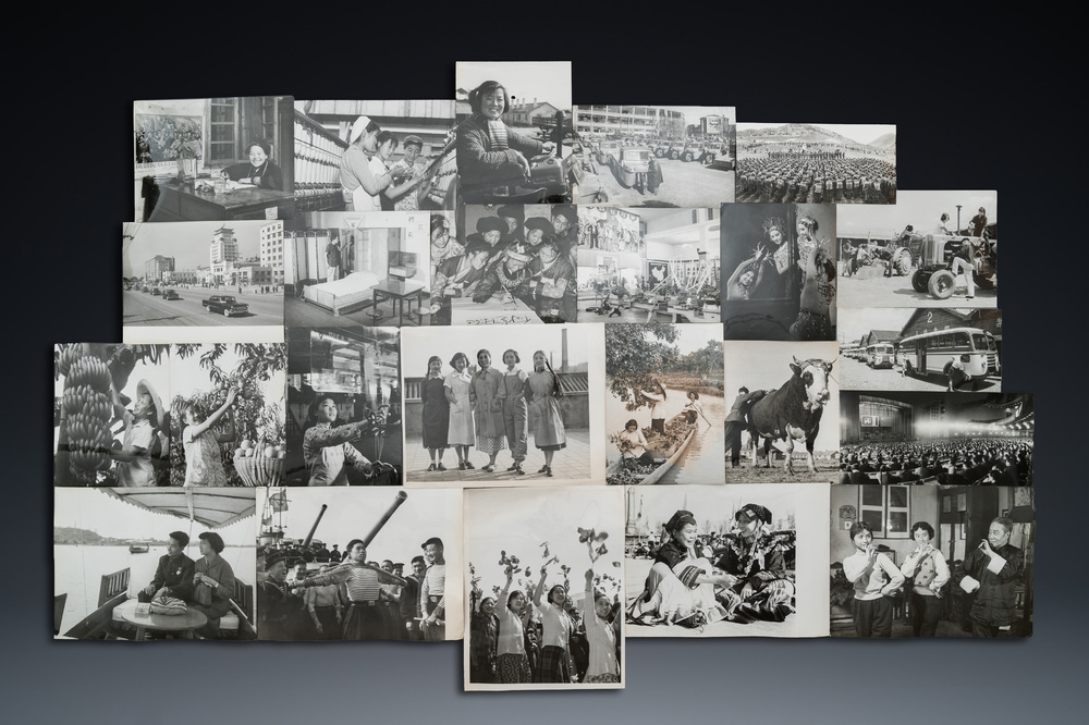 24 Chinese Hsinhua press agency black and white Cultural Revolution photographs