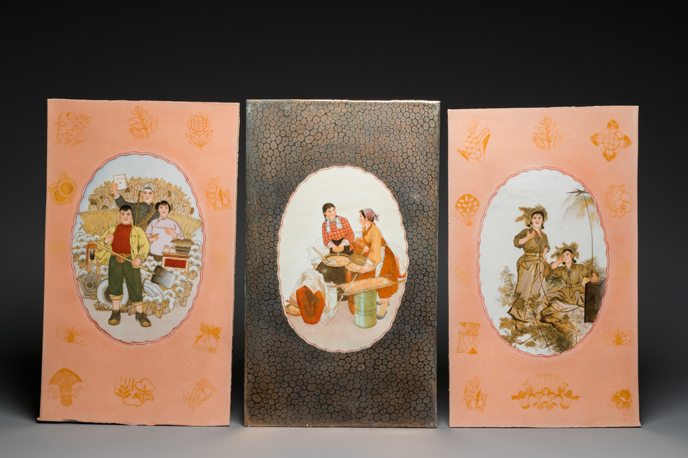 Three Chinese plaques with Cultural Revolution design