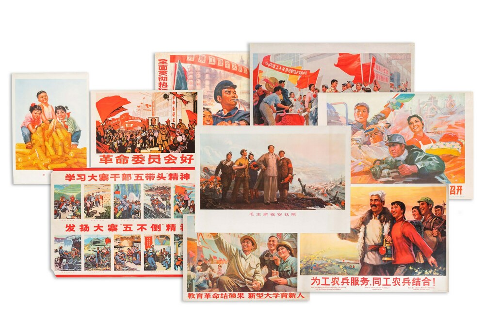 Nine Chinese Cultural Revolution propaganda posters