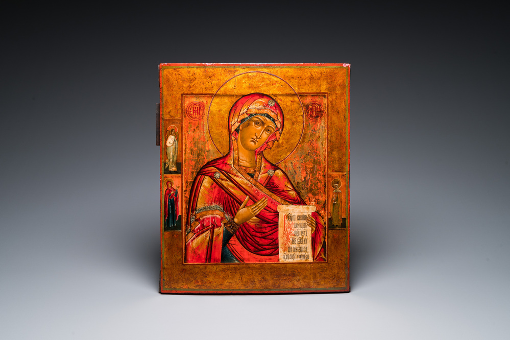 Ic&ocirc;ne de la M&ecirc;re de Dieu d'un triptyque 'Deisis', Russie, 18/19&egrave;me