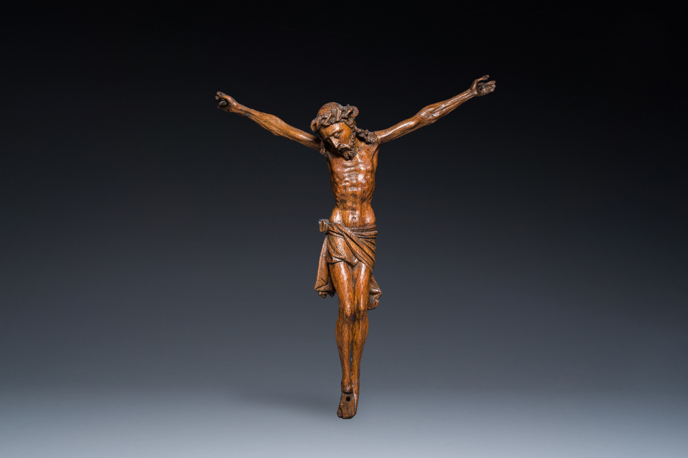 A Flemish carved oak Corpus Christi, 16th C.