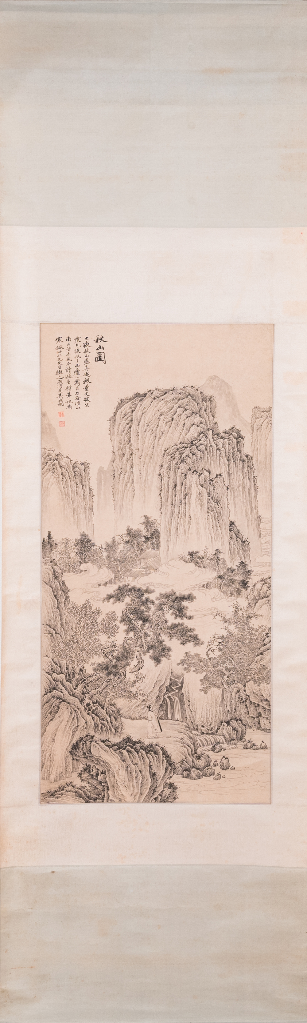 Wu Hufan 吴湖帆 (1894-1968): 'Berglandschap in de herfst', inkt op papier, gedat. juni 1946