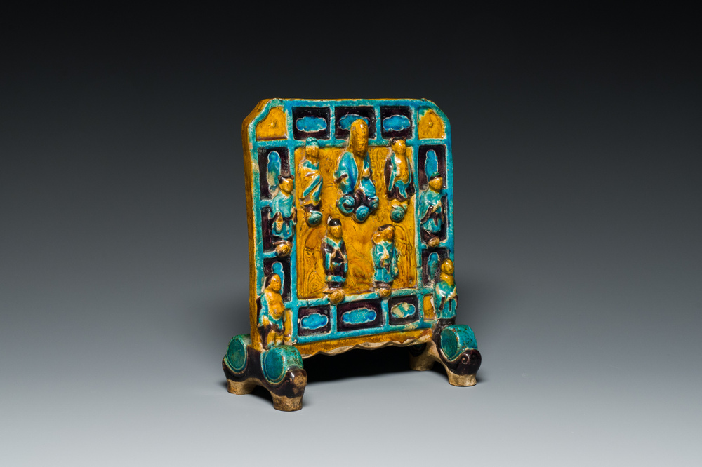 A Chinese fahua 'Eight immortals' table screen, Ming