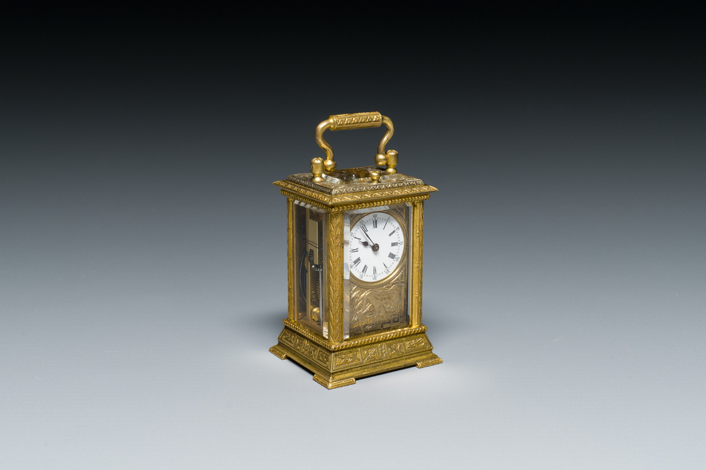 Horloge en bronze dor&eacute;, marque de Heng Da Li 亨达利, Shanghai, Chine, 19/20&egrave;me