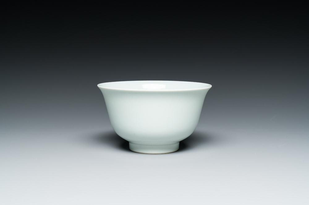 A Chinese white-glazed bowl, Jiaqing mark and probably of the period