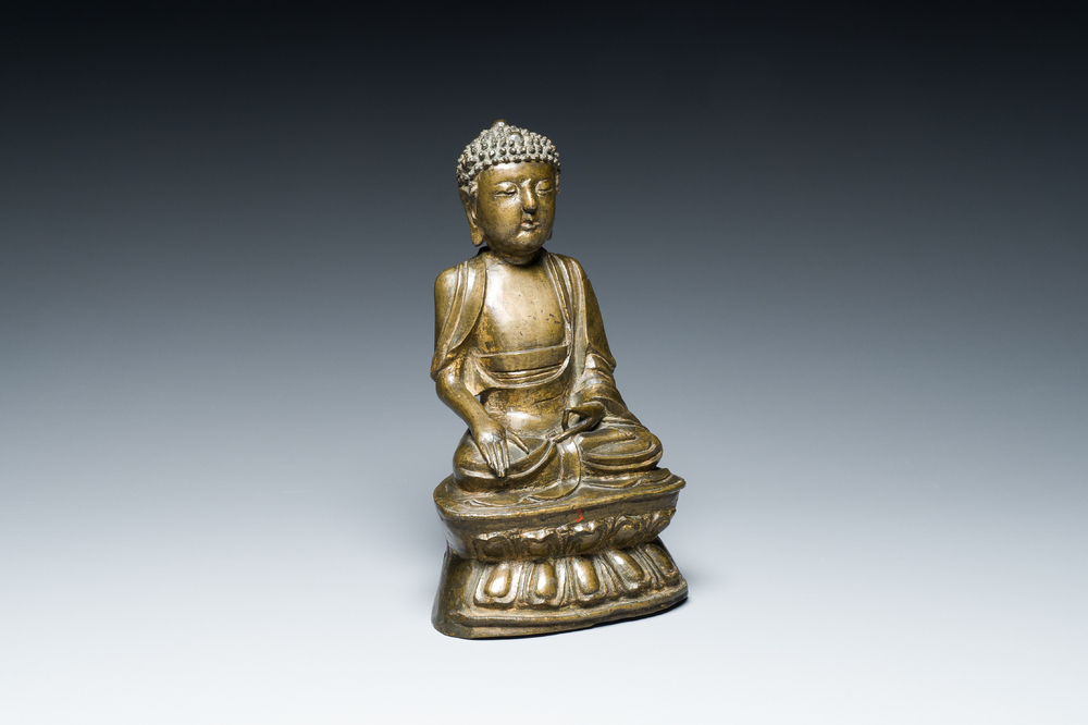 Bouddha en bronze dor&eacute;, Chine, 17/18&egrave;me