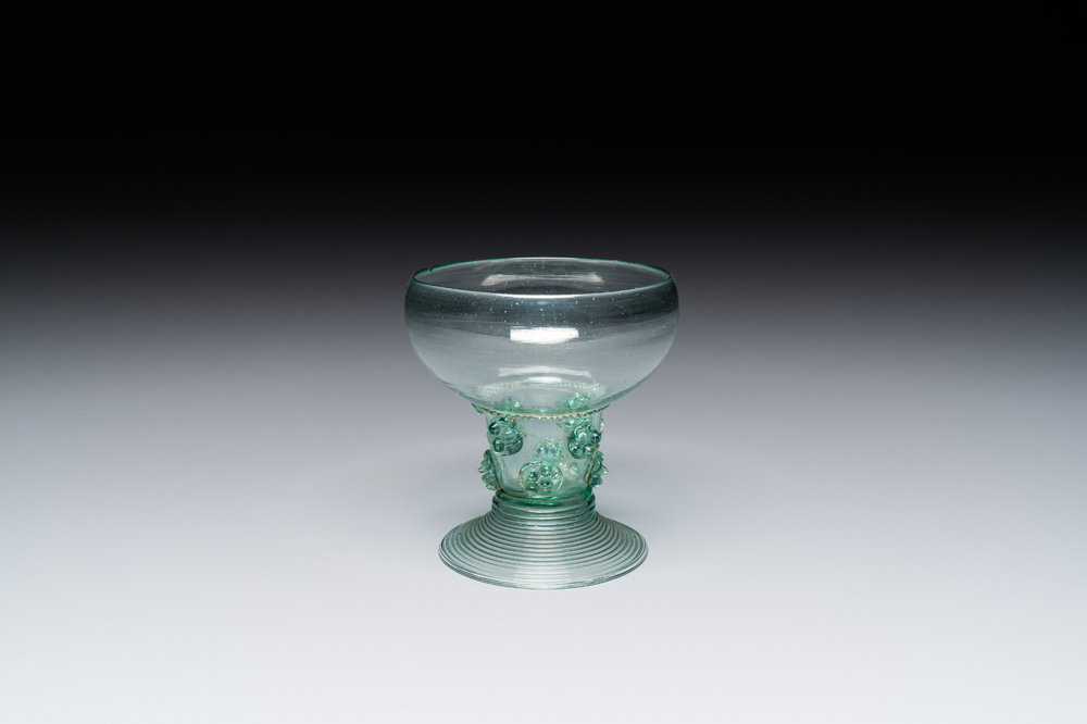 A Dutch or German green glass rummer, 2nd quarter of the 17th C.