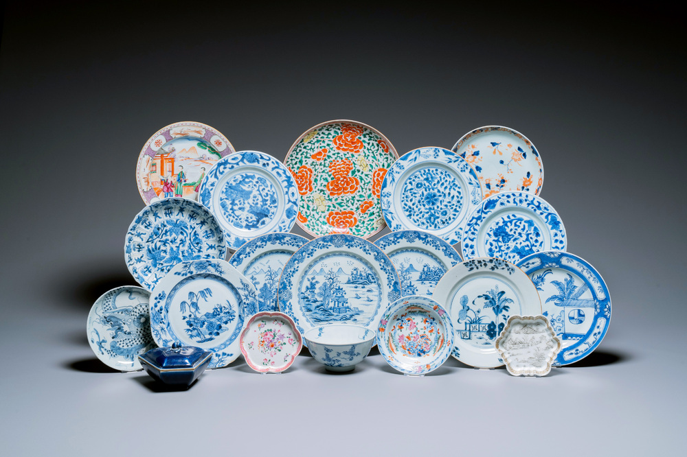Collection vari&eacute;e en porcelaine de Chine, Kangxi et post&eacute;rieur
