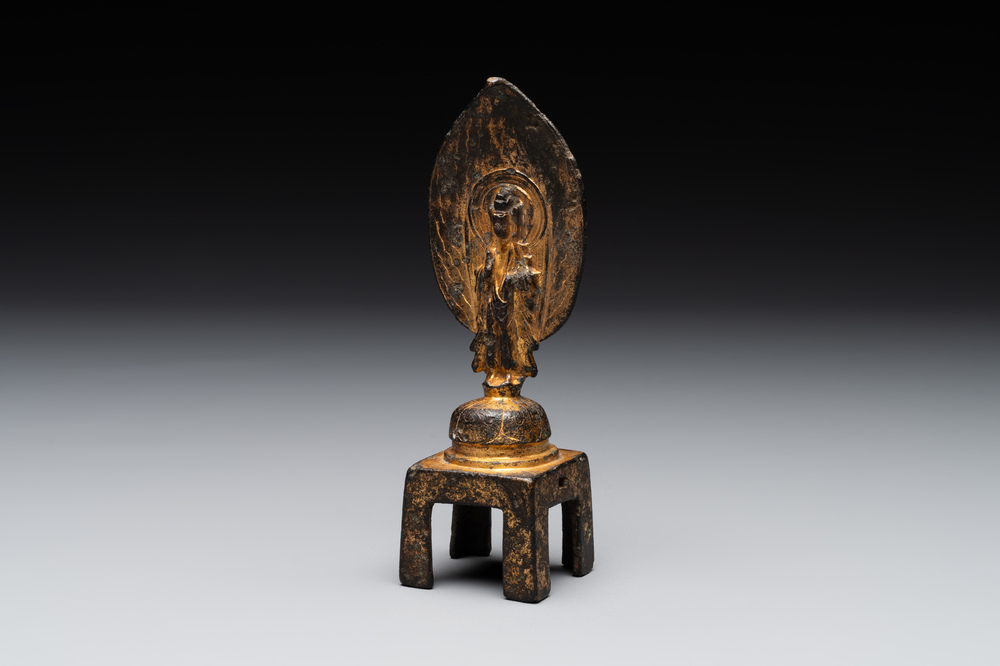 A Chinese gilt bronze standing Buddha in Northern Wei-style, 19th C.