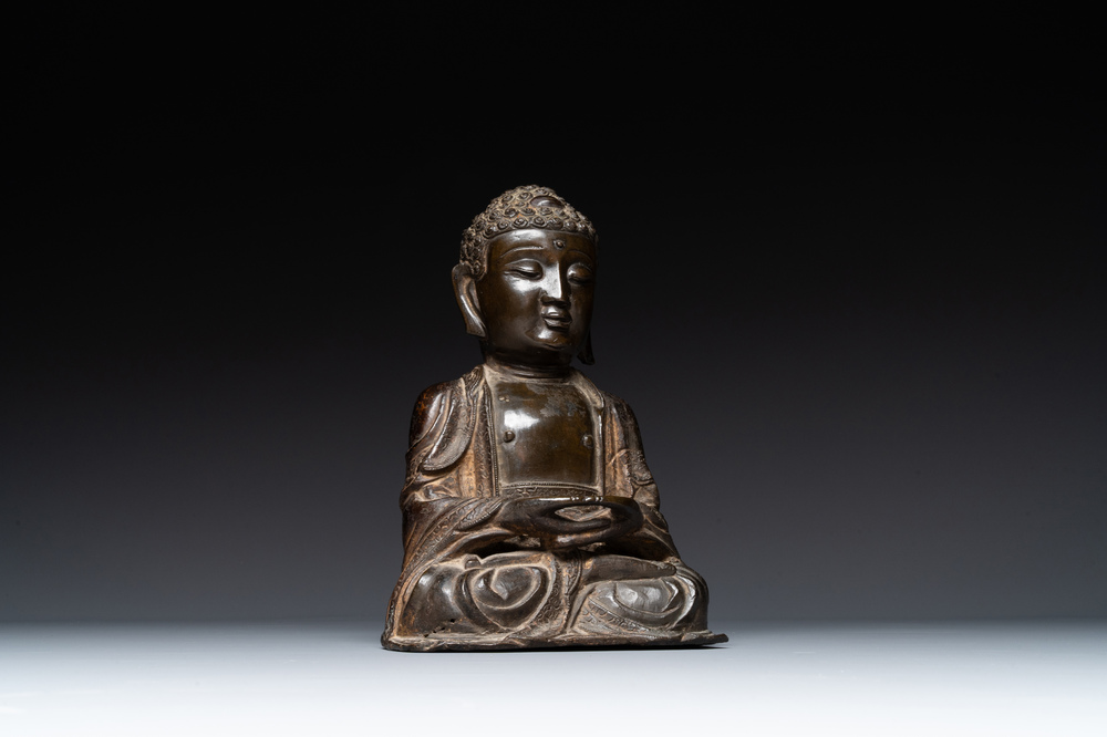 A Chinese bronze Buddha, Ming