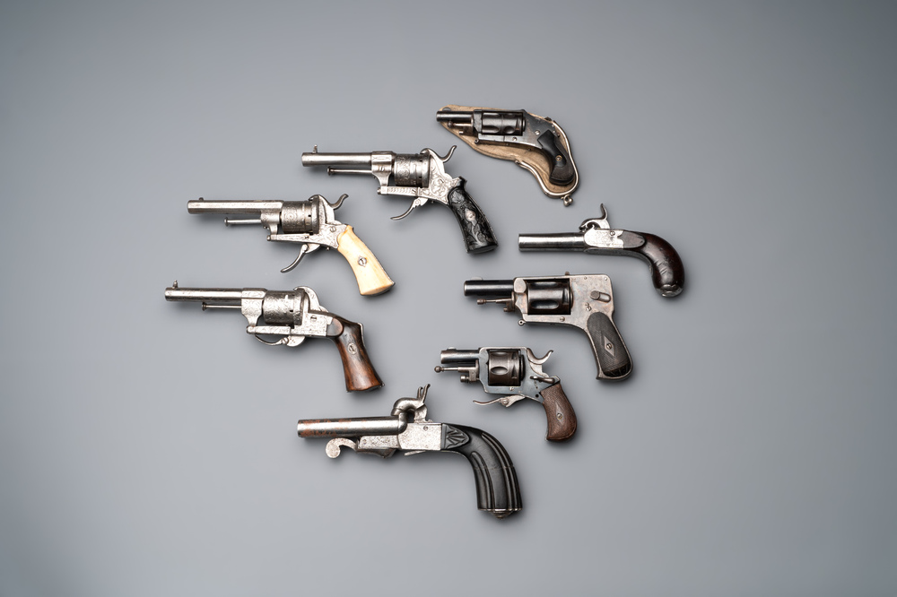 A varied collection of small European firearms, 19th C.