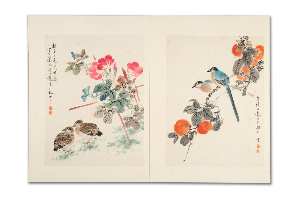 Yan Bolong 顏伯龍 (1898-1955): 'Birds and flowers', ink and colour on paper, dated 1937