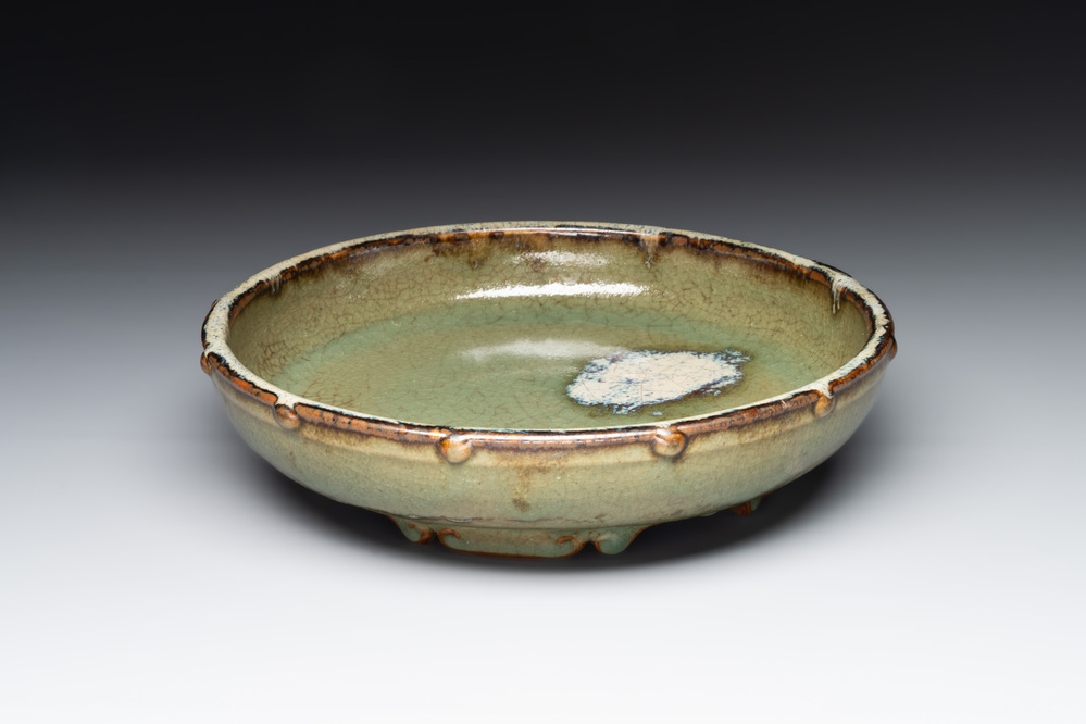 A Chinese Jun-glazed narcissus bowl, probably Ming