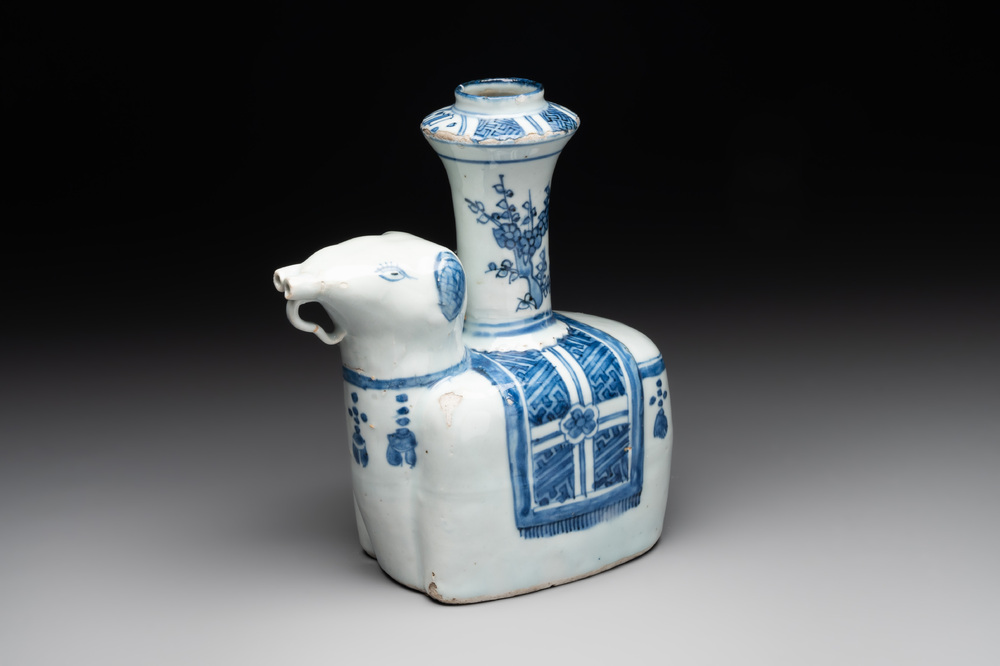 A Chinese blue and white 'elephant' kendi, Wanli